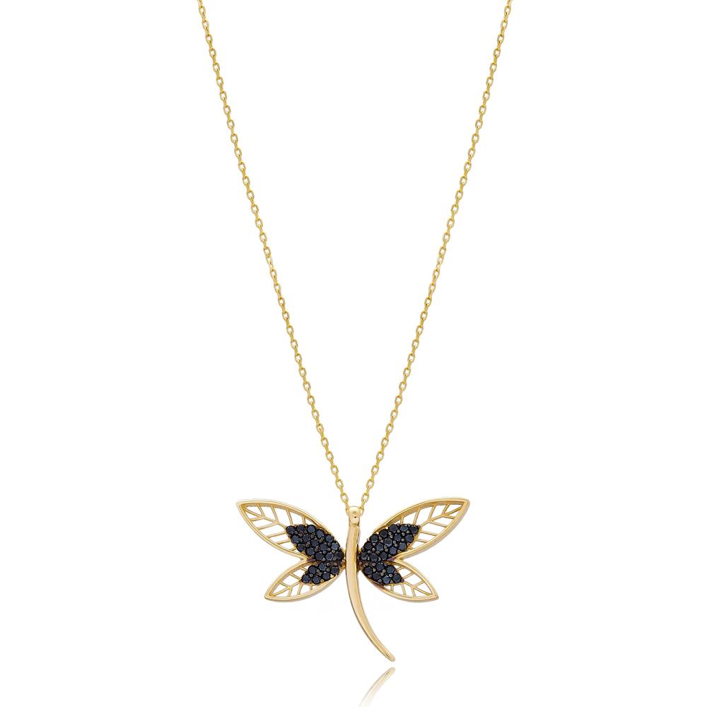 Dragonfly Design Wholesale Turkish 14k Gold Pendant