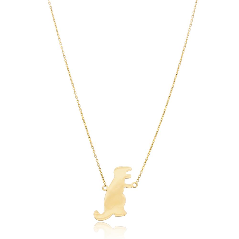 Dinosaur Design Wholesale Turkish 14k Gold Necklace