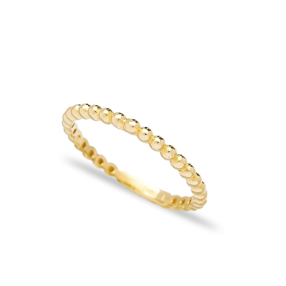 Gold Beaded Design Wholesale Turkish 14K Gold Ring