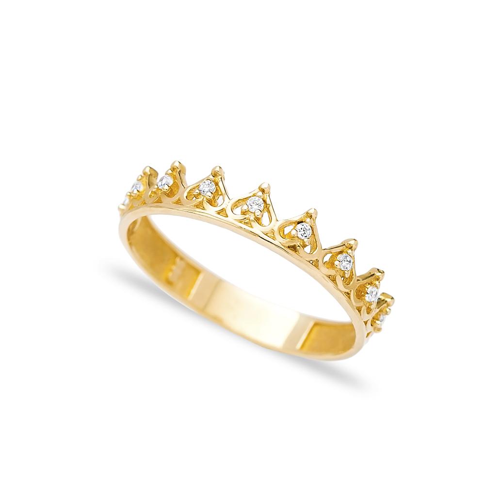 Crown Design Wholesale Turkish 14K Gold Ring