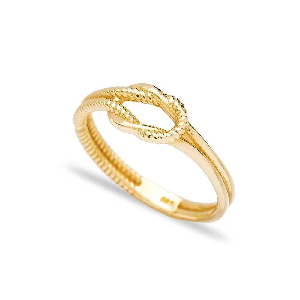 Simple Minimal Node design Wholesale Turkish 14K Gold Ring