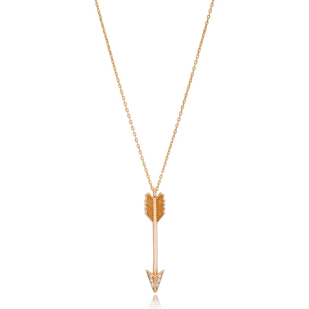 Arrow Design Wholesale Turkish 14k Gold Necklace