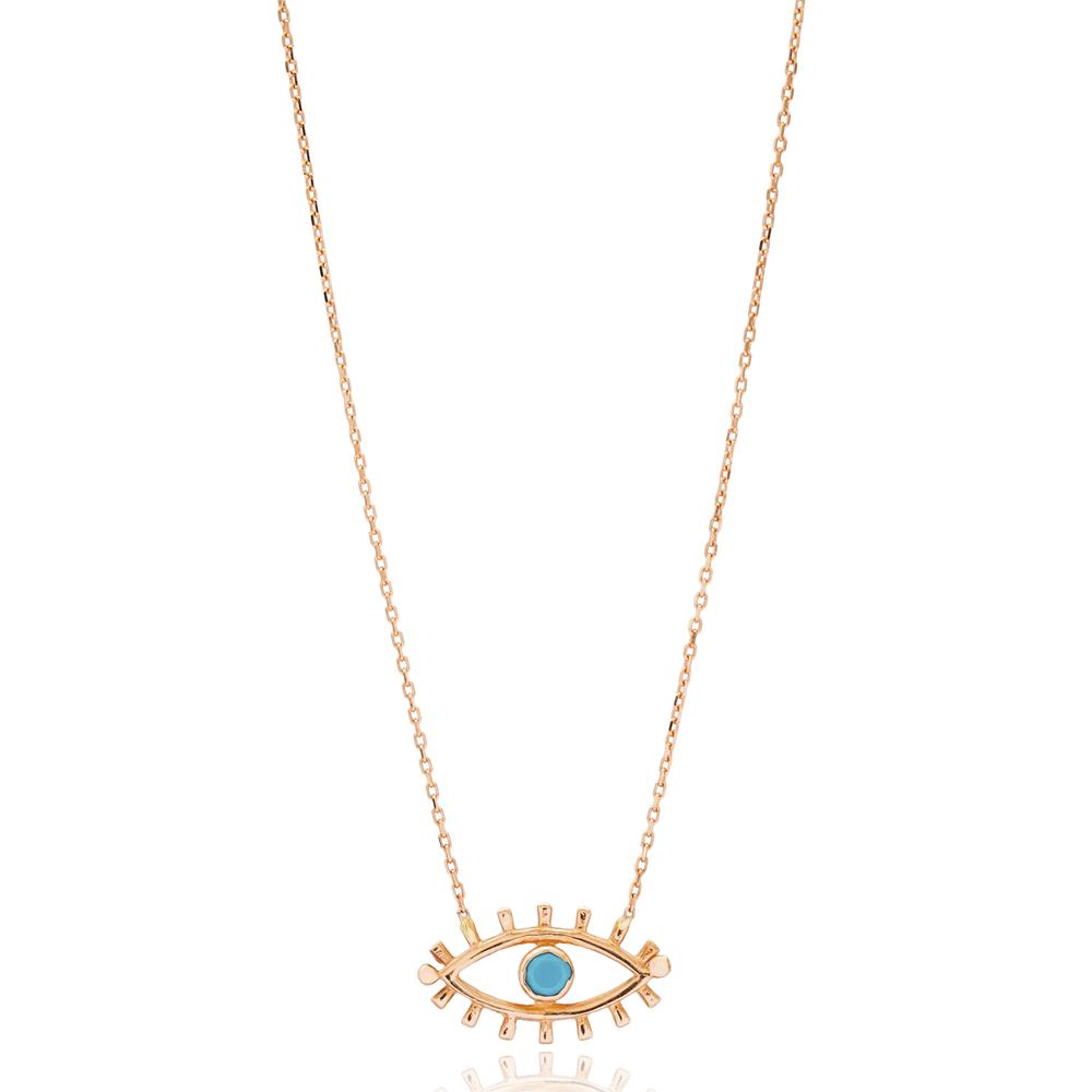 Evil Eye Design Turkish Wholesale 14k Gold Necklace