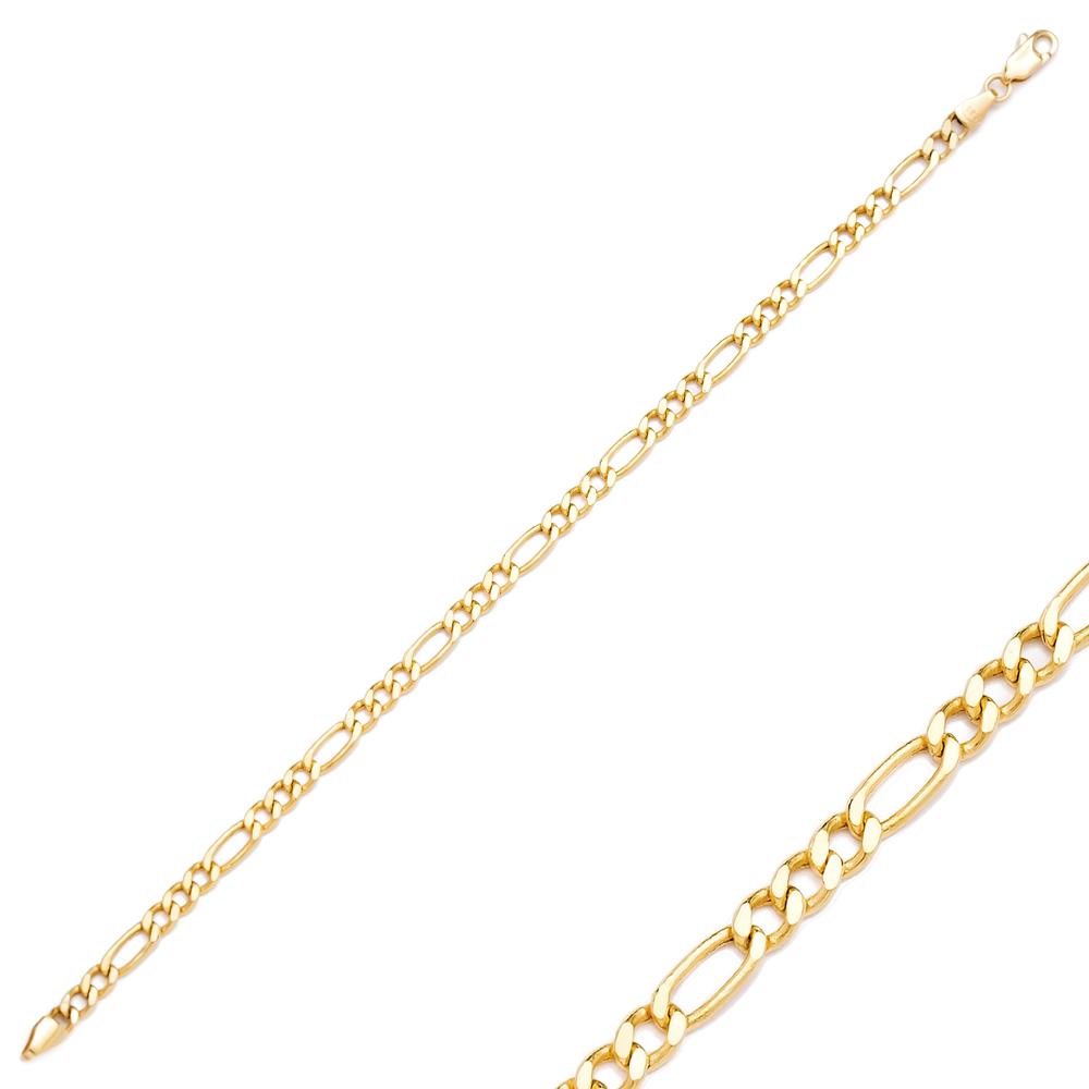 Figaro Chain Turkish Wholesale 14k Gold Bracelet
