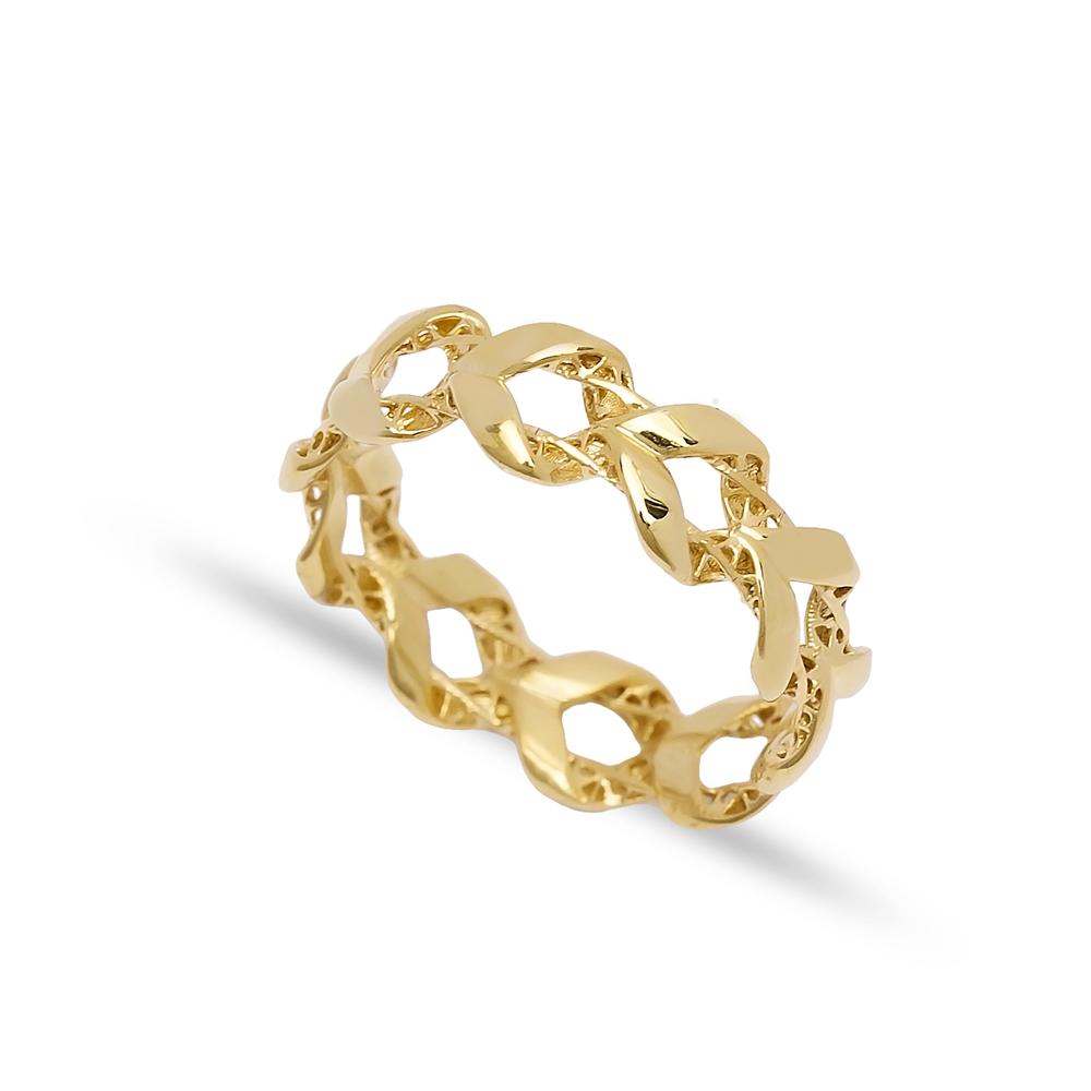 6mm Chain Shape Ring Wholesale Handmade Turkish Jewelry