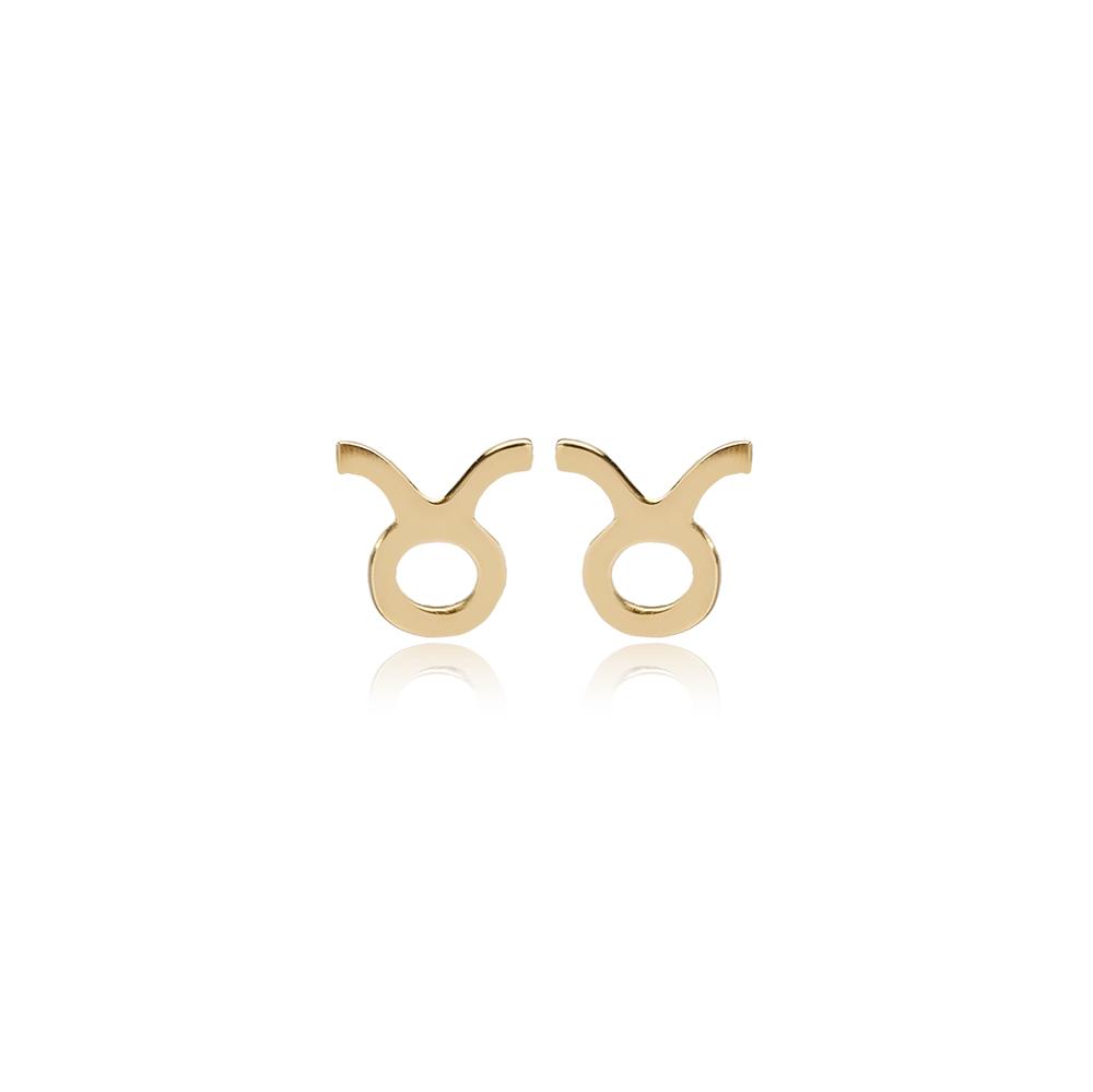Taurus Zodiac Stud Earring Wholesale Turkish 14k Gold Earring