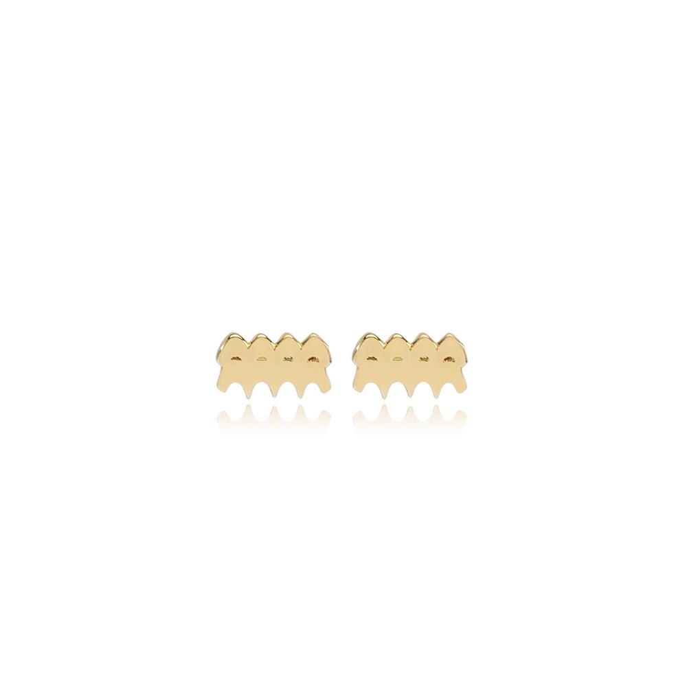 Aquarius Zodiac Stud Earring Wholesale Turkish 14k Gold Earring