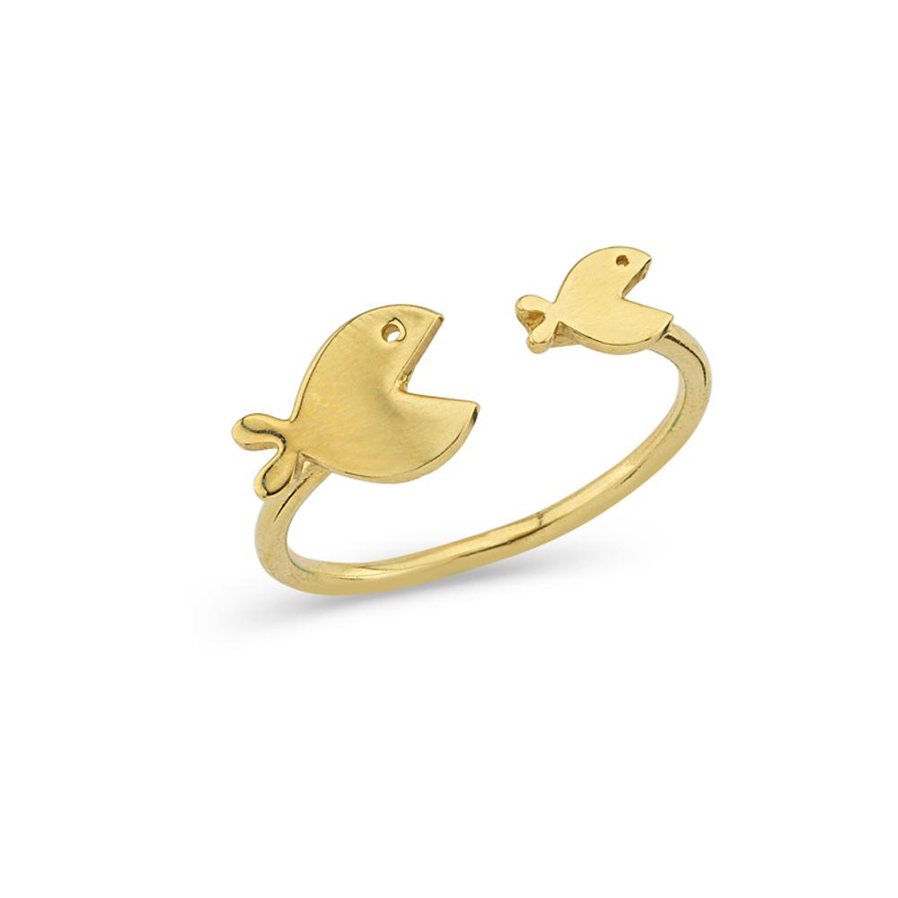 Fish Design 14k Gold Adjustable Ring