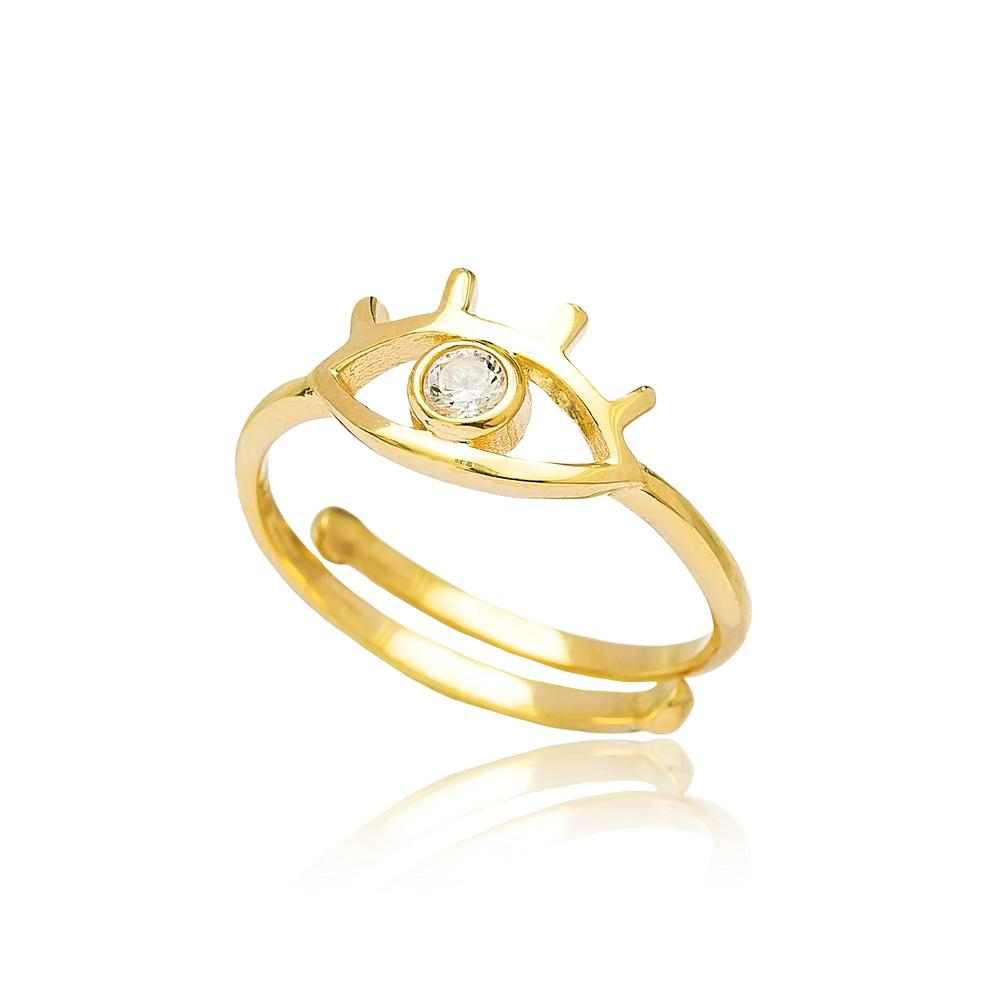 Adjustable Evil Eye Wholesale Turkish 14K  Gold Ring