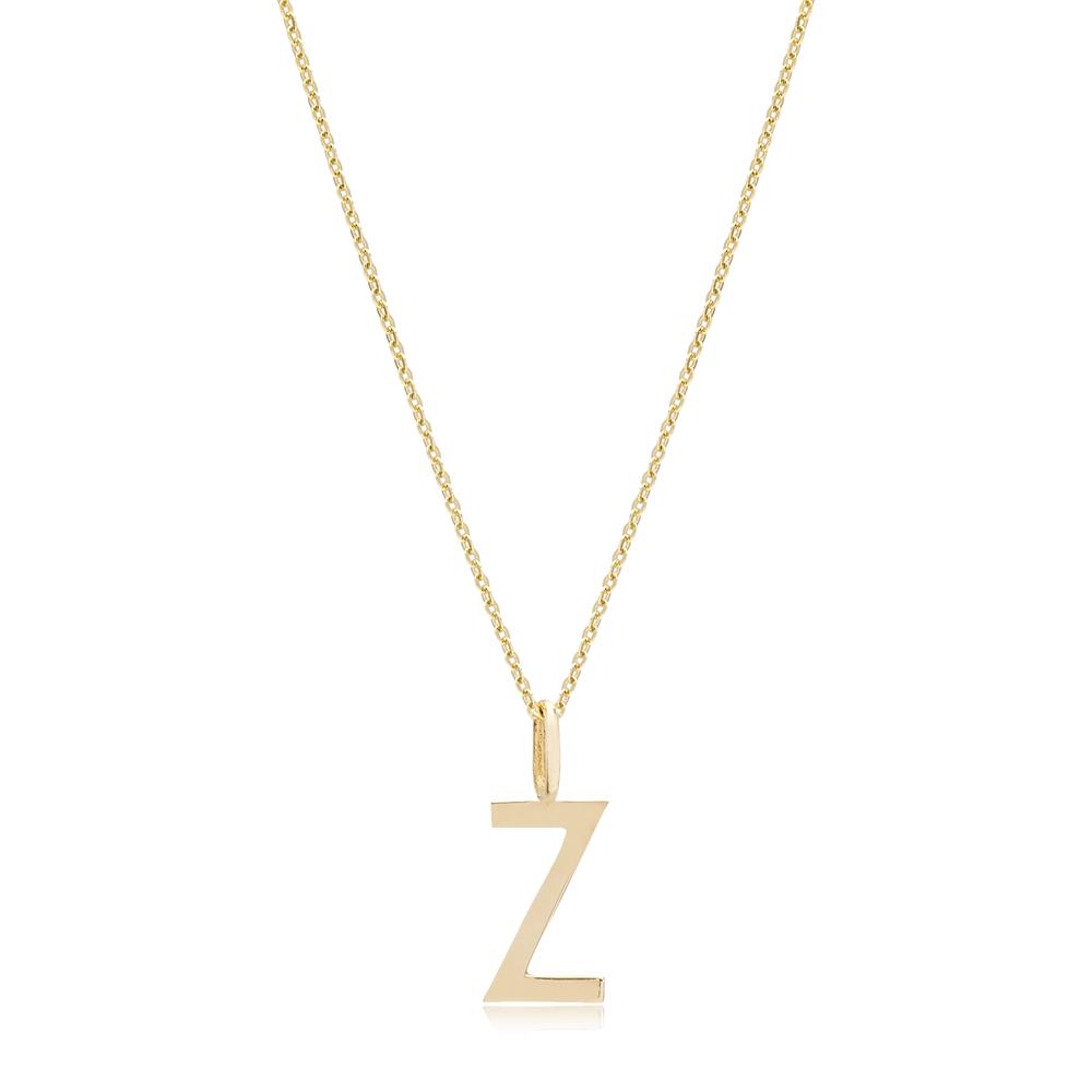Z Letter Pendant Turkish Wholesale 14k Gold Jewelry