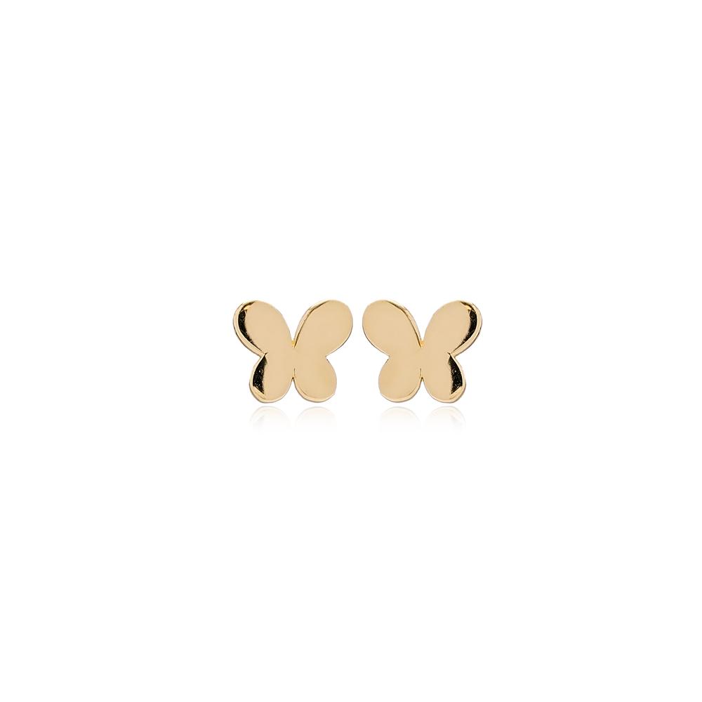 Butterfly Stud Earring Wholesale Turkish 14k Gold Earrings