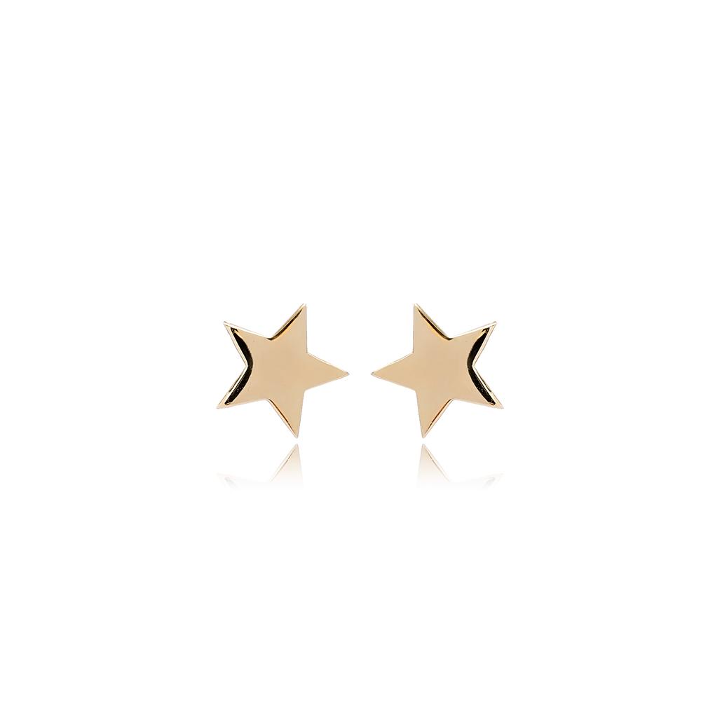 Star Stud Earring Wholesale Turkish 14k Gold Earrings