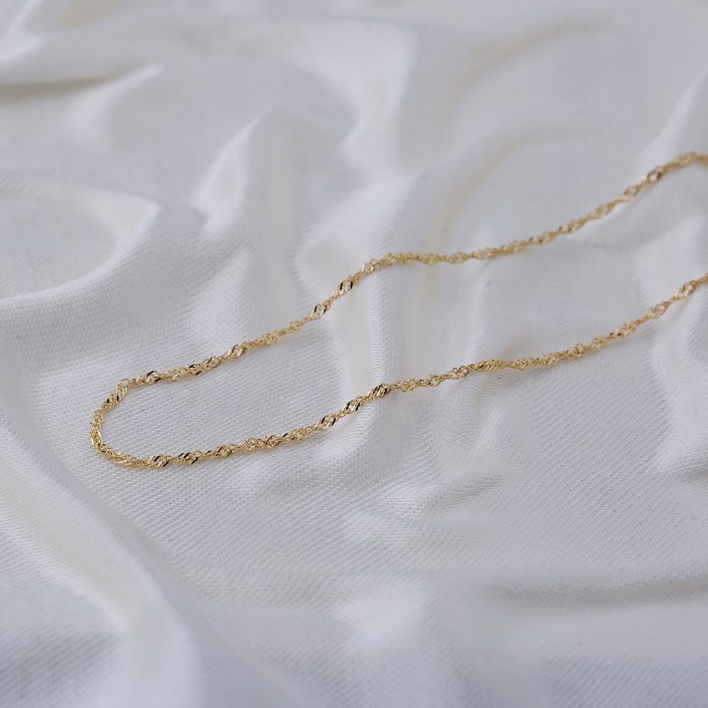 14K Gold 1.20 mm Singapore Necklace Turkish Wholesale Gold Jewelry